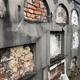 There were also vaults in the walls of the cemetery.